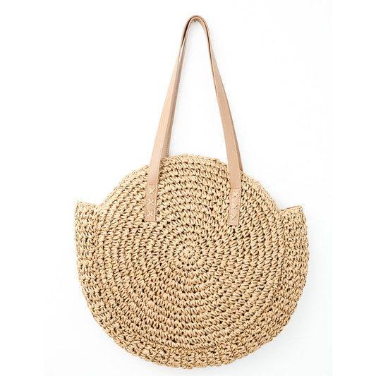 Natural Rattan Handmade Beach Tote Bag - J Micheal