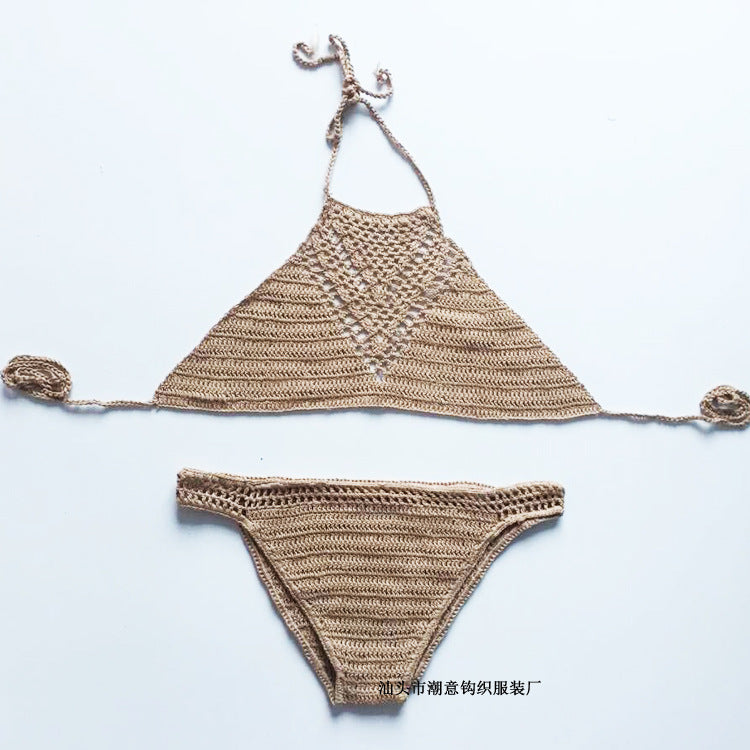 Europe explosion hook hand woven suit sexy bikinis beach bikinis bra swim suit - J Micheal