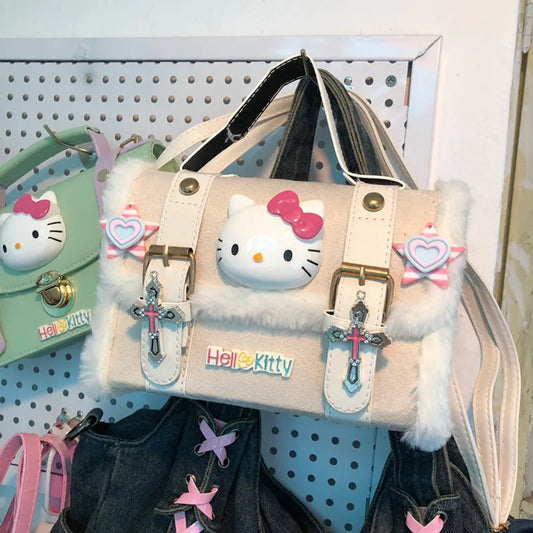 Cute Hello Kitty Bag Pink Girl Plush Women'S Handbag - J Micheal