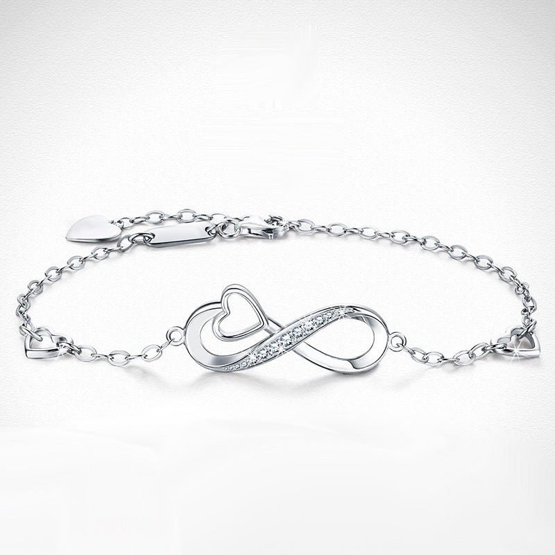 Infinity Heart 925 Silver Bracelet Eternal Love Bracelet - J Micheal