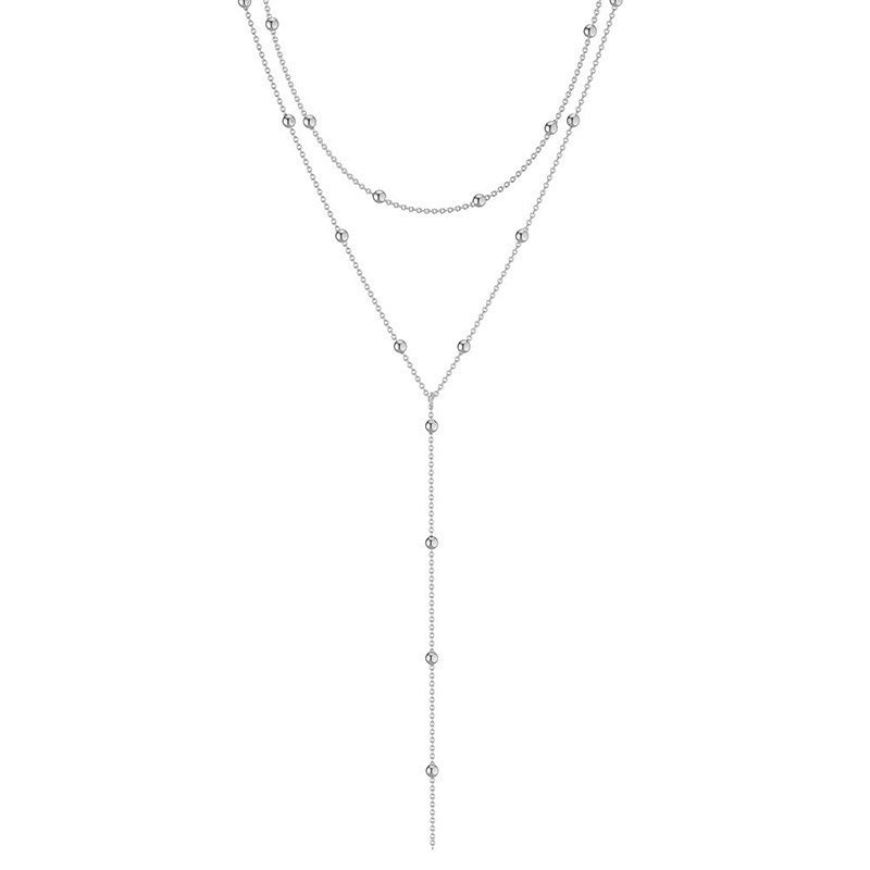 Fashion Simple Geometric Tassel Round Beads Clavicle Necklace - J Micheal