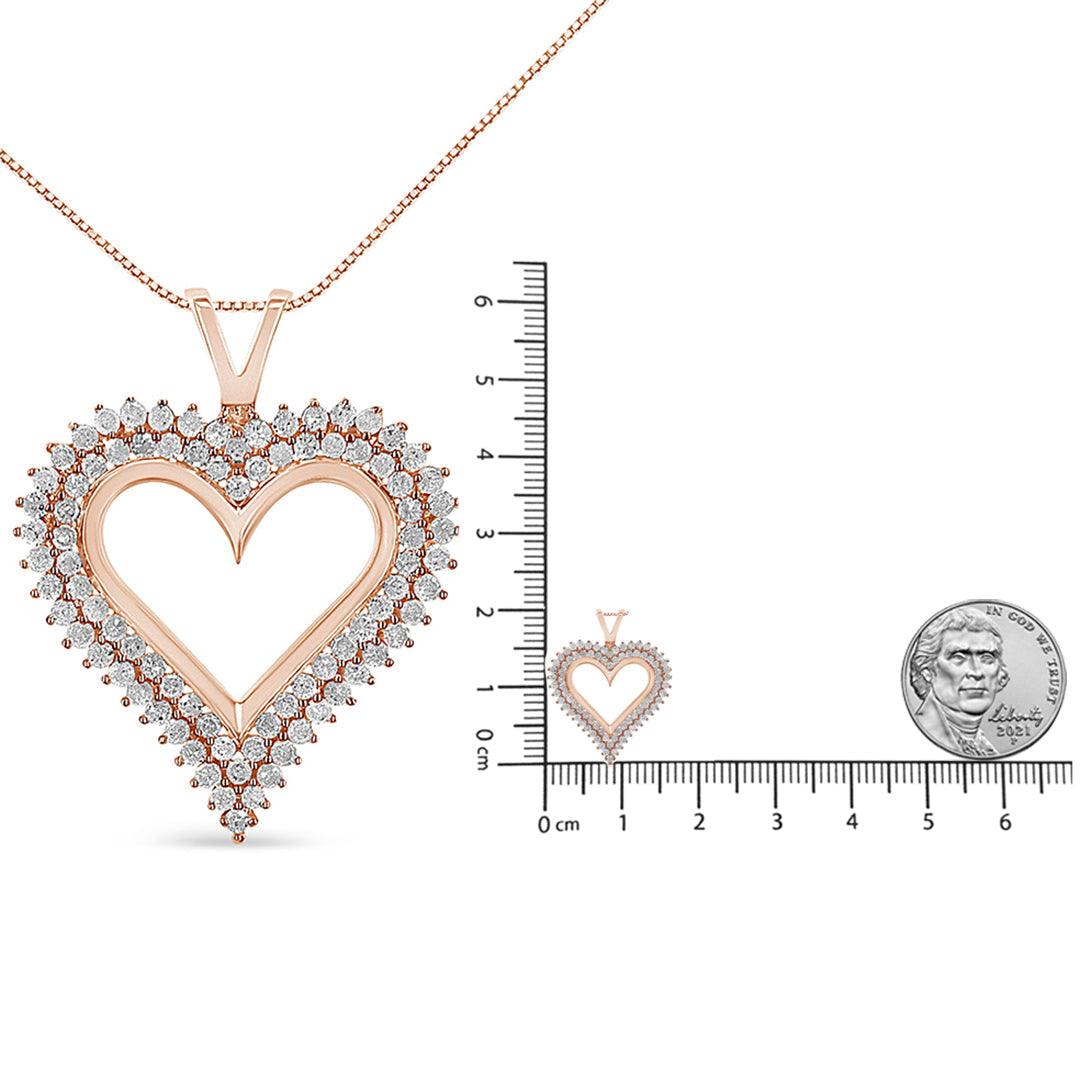 .925 Sterling Silver Diamond Heart 18" Pendant Necklace (I-J Color, I2-I3 Clarity) - J Micheal