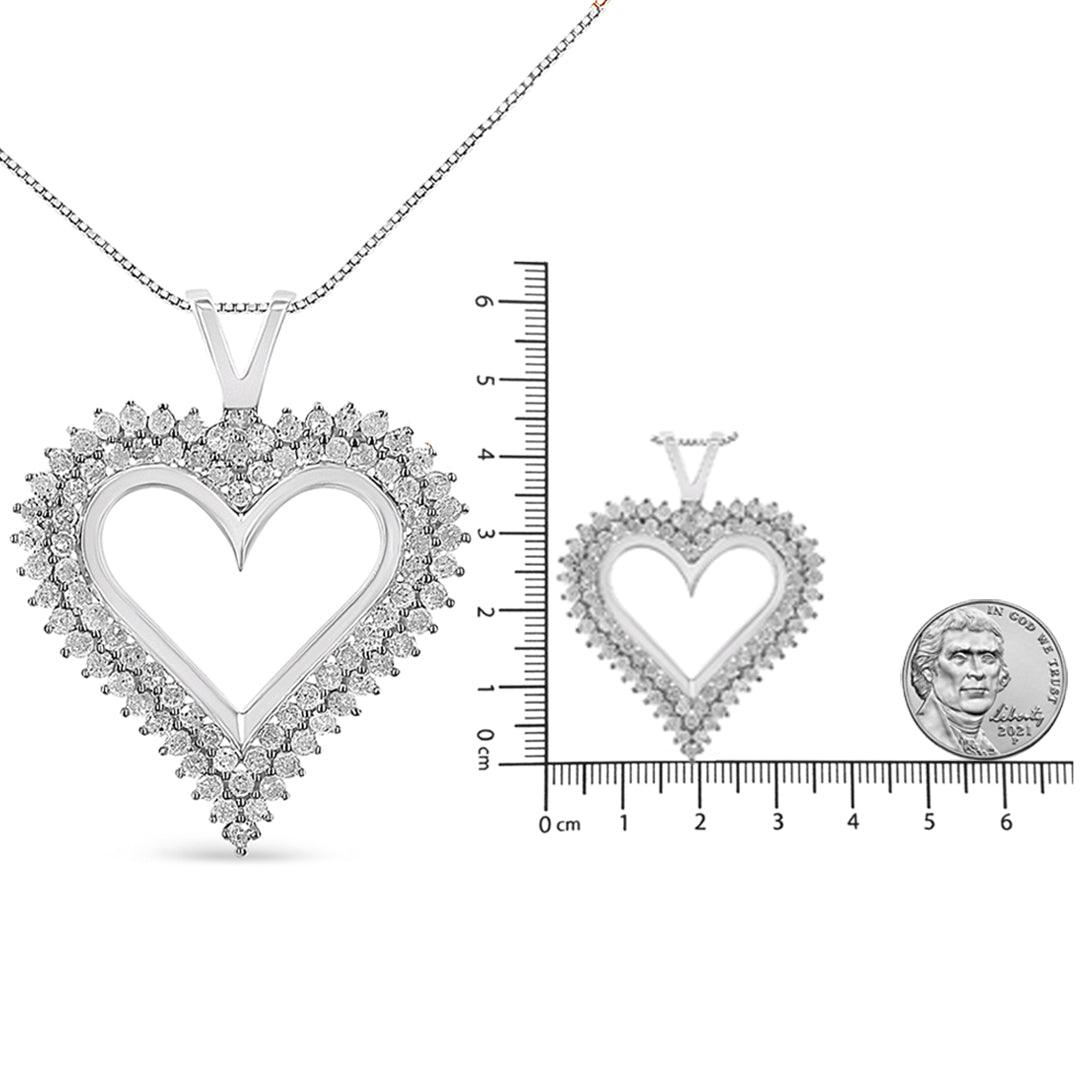 .925 Sterling Silver Diamond Heart 18" Pendant Necklace (I-J Color, I2-I3 Clarity) - J Micheal