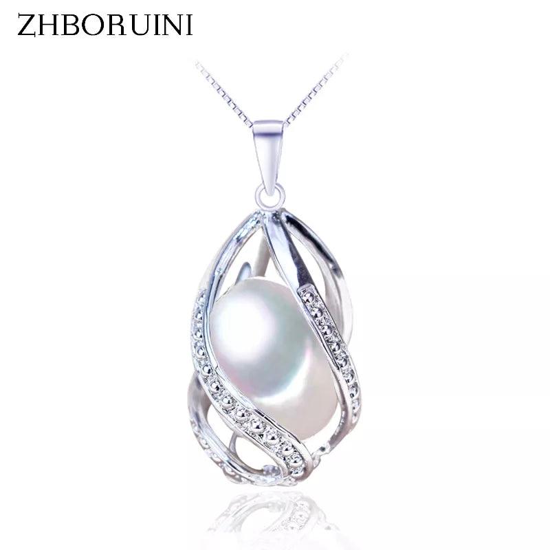 ZHBORUINI Pearl Necklace Pearl Jewelry 925 Sterling Silver Jewelry for Women Natural Freshwater Pearl Beads Pendants Wholesale - J Micheal