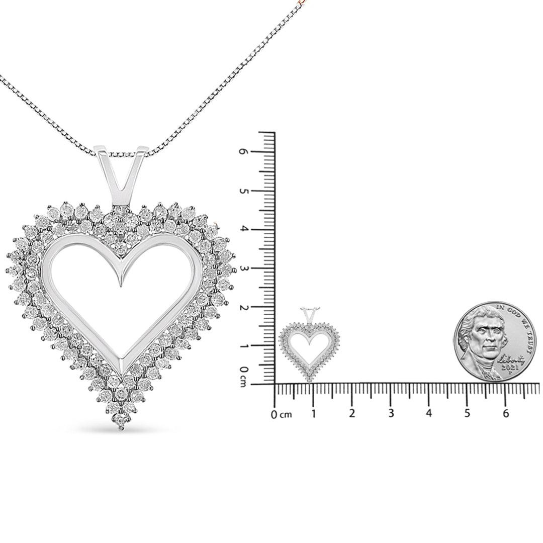 .925 Sterling Silver Diamond Heart 18" Pendant Necklace (I-J Color, I2-I3 Clarity) - J Micheal