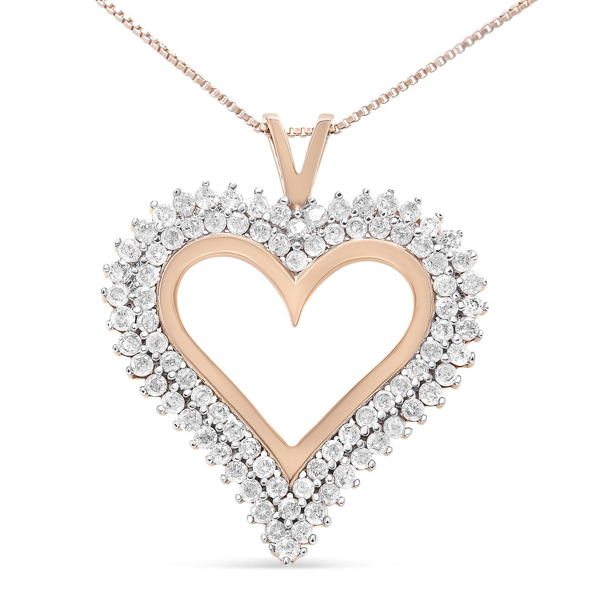 .925 Sterling Silver Diamond Heart 18" Pendant Necklace (I-J Color, I2-I3 Clarity) - J Micheal