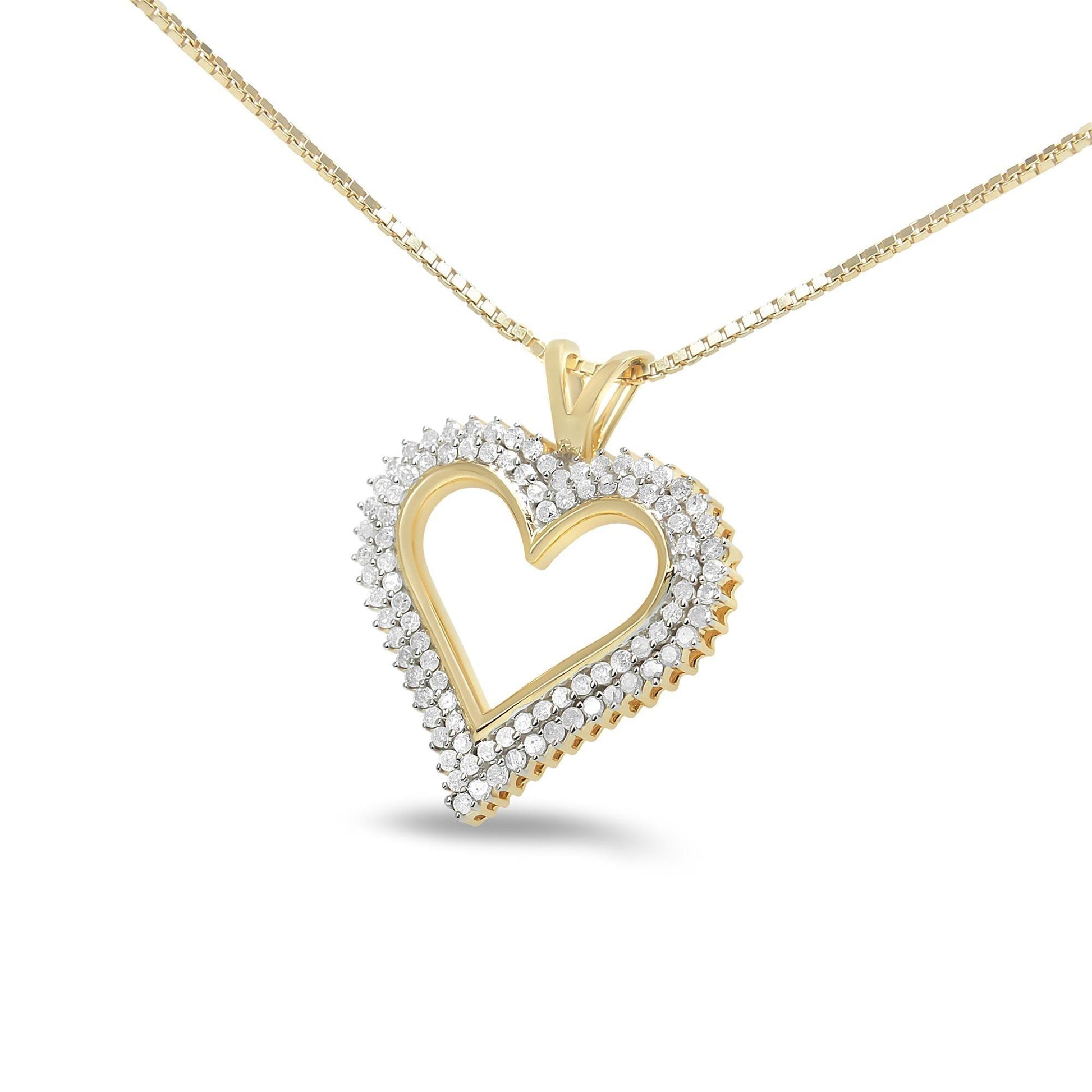 .925 Sterling Silver Diamond Heart 18" Pendant Necklace (I-J Color, I2-I3 Clarity) - J Micheal