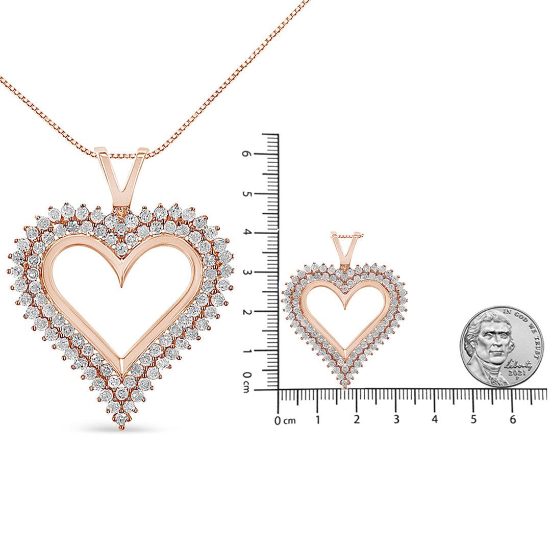 .925 Sterling Silver Diamond Heart 18" Pendant Necklace (I-J Color, I2-I3 Clarity) - J Micheal