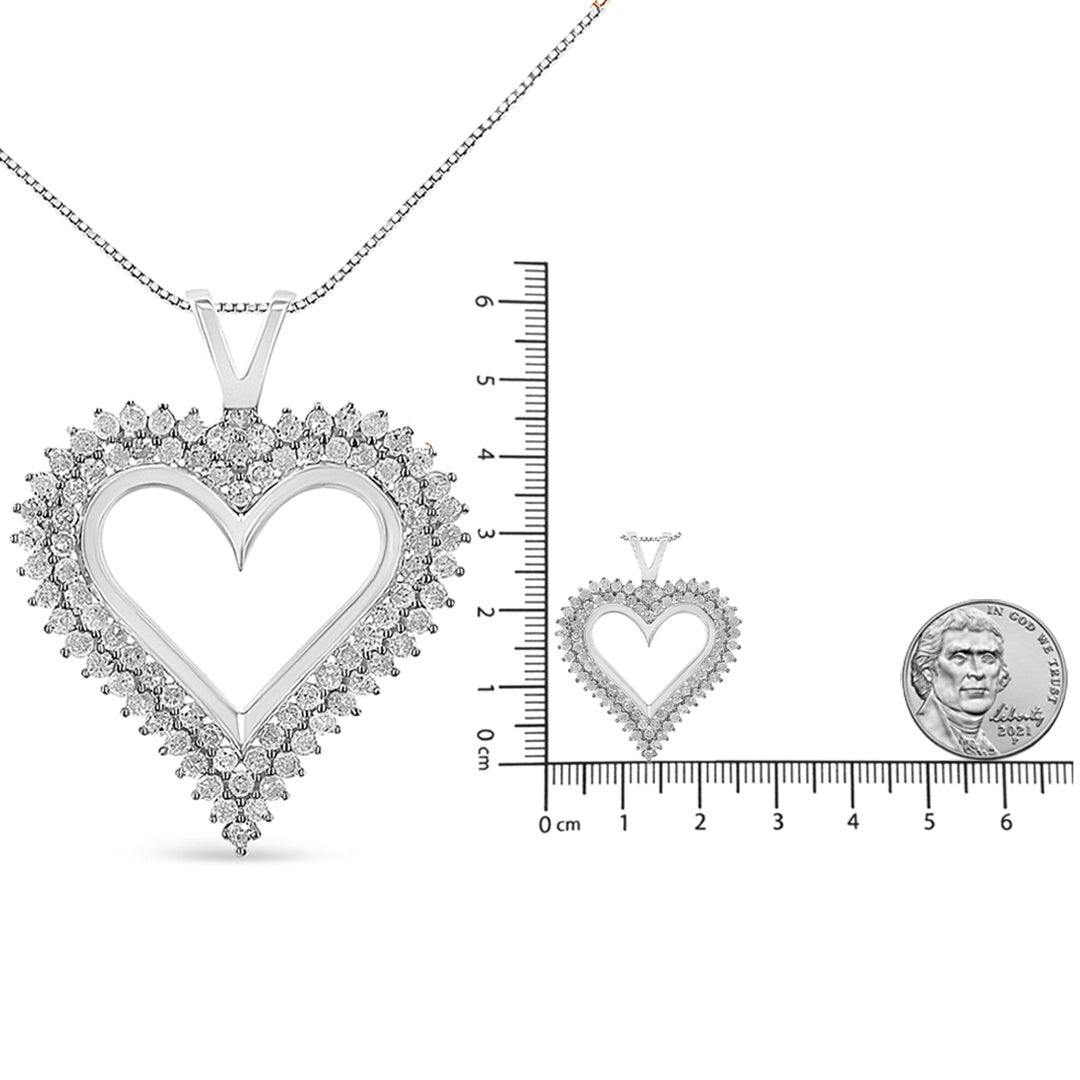 .925 Sterling Silver Diamond Heart 18" Pendant Necklace (I-J Color, I2-I3 Clarity) - J Micheal