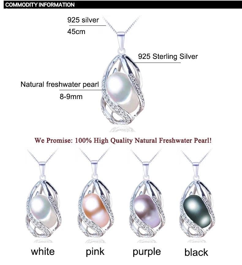 ZHBORUINI Pearl Necklace Pearl Jewelry 925 Sterling Silver Jewelry for Women Natural Freshwater Pearl Beads Pendants Wholesale - J Micheal